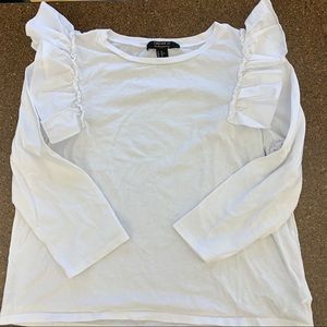 Bundle 2 for $10!! Forever 21 white ruffle top